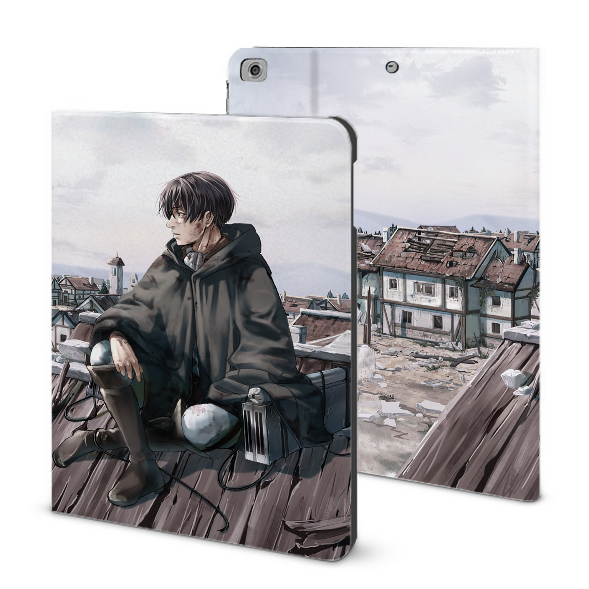 （画像用） 進撃の巨人 Attack on Titan IPad ケース ブック型 PUレザー TPU 耐衝撃 軽量 薄型 ペン収納なし 全面保護 IPad 各モデル対応